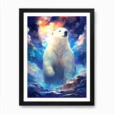 Polar Bear Art Print Framed Wall Art Poster Canvas Print Picture