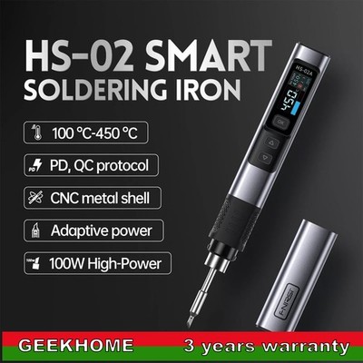 FNIRSI HS-02A Smart Soldering Iron 100W Constant Temperature Soldering Pen gh34