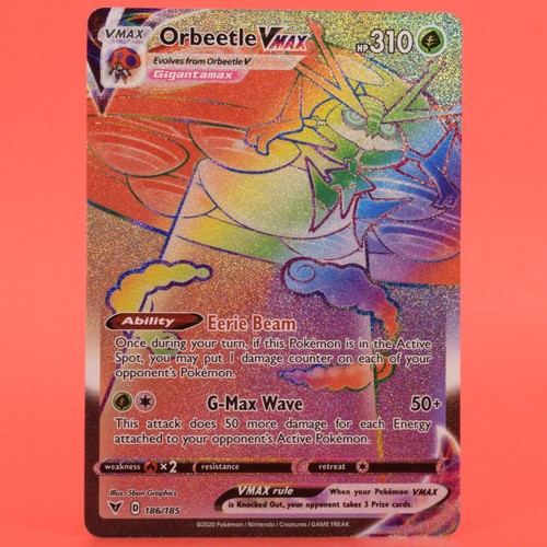 Pokemon TCG English Card Vivid Voltage Orbeetle VMAX 186/185 Rainbow Rare