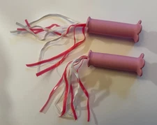 New Red Radio Flyer Tricycle Replacement Pink Flower Handlebar Grip Streamers X2