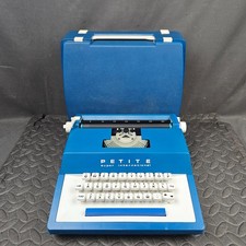 Byron Jardine Petite Super Plastic Typewriter W/ Case Vintage Blue Retro
