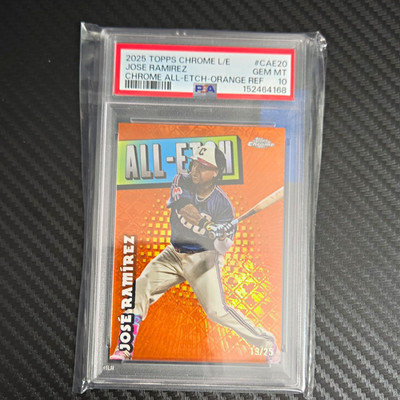 2025 Topps Chrome Logofractor Jose Ramirez All-Etch Orange /25 CAE-20 PSA 10