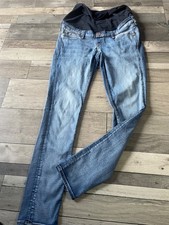 ladies H&M mama skinny high rib over bump maternity jeans us 10 uk size 12 L30
