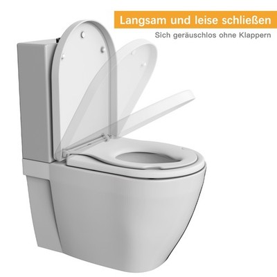 Toilettensitzabdeckung Typ D Soft-Close-Funktion, mit kindgerechter Sitzring