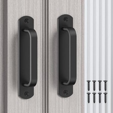 5.7 Inch Sliding Barn Door Handle - Aluminium Alloy Cabinet Pull 2 Black