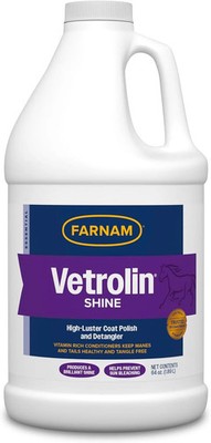 Farnam Vetrolin Shine, High-Luster Coat Polish and Detangler Spray, Ideal for Ho