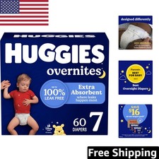 Huggies Overnites Diapers Size 7 41 lbs 60 Disposable Diapers for Comfort