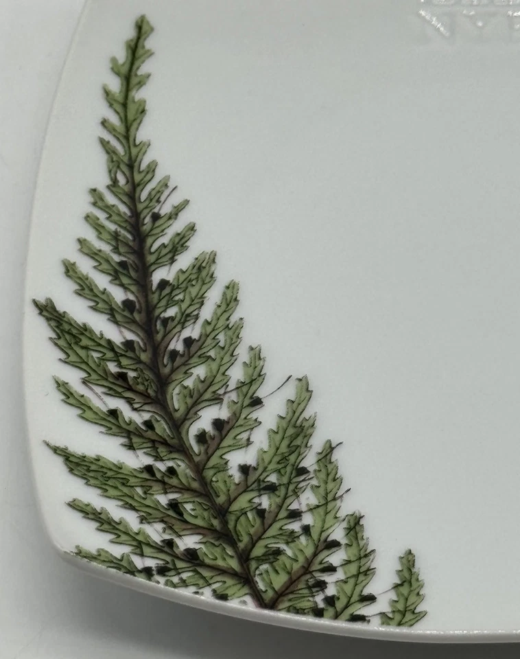 Plato lateral de porcelana de helecho del jardín botánico de Nueva York, plato de baratija, recuerdo Foto 2 de 4