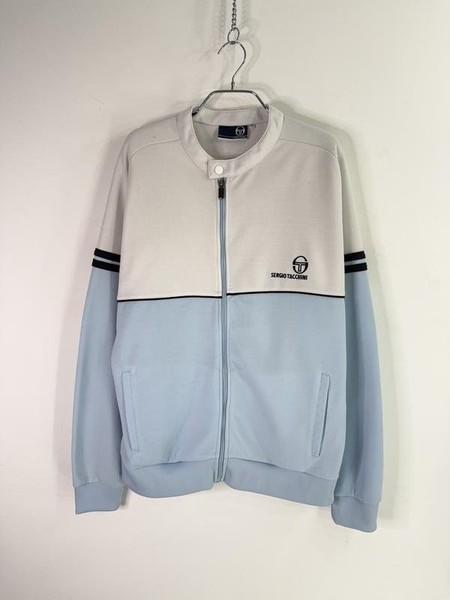 Men Sergio Tacchini Track Jacket Blue Polyester XL