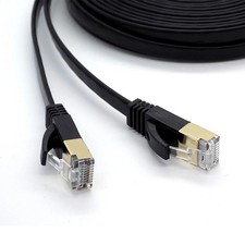 Image of Cat7 Flat Ethernet Cable RJ45 LAN Patch Lead Gigabit Cat6 Cat5e Compatible 2-15m