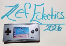 Nintendo Gameboy Micro Silver Console Bundle Charger Mario Cart Game OxY-001 GBA