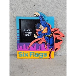 Vintage 1997 Six Flags Superman Rubber Magnet Picture Frame SF 1315 DC Comics