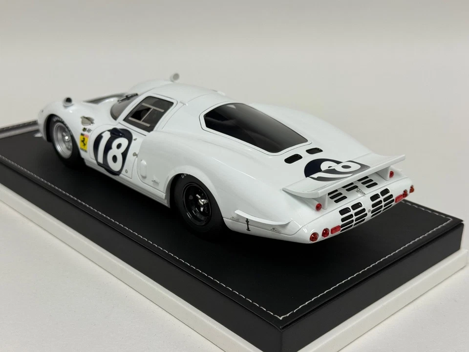 1/18 AB Models Ferrari 365 P2 White Elephant Car #18 1966 Le Mans 80 pieces - Image 2 of 4