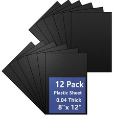 12 Pack Black Plastic Sheet 8x12x0.04 in Flexible High 8 12" 0.04 in,