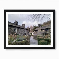 Cottages In The Lake District Art P Framed Wall Art Poster Canvas Print Picture