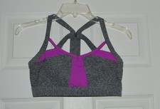Jo  Jax Gray/Purple Sports Bra - Size Small Adult