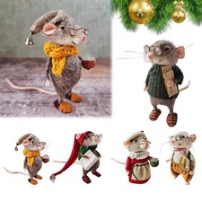 Cute Needle Felted Mouse Doll Handmade Christmas Holiday Home Docor Mice Gifts