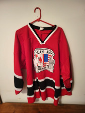 CAN AM BEAGLES 100% Polyester Athletic Knit Co. Canada Hockey Jersey Size XXL 