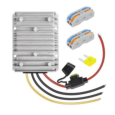 30A 360W DC 36V/48V to 12V Voltage Converter with Fuse - Waterproof Step Down...