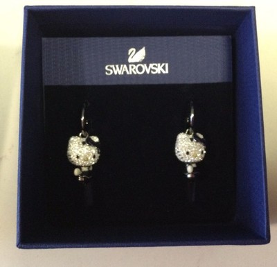 SWAROVSKI x Sanrio Limited Ed. Collab RARE Hello Kitty Gothic Earrings NEW