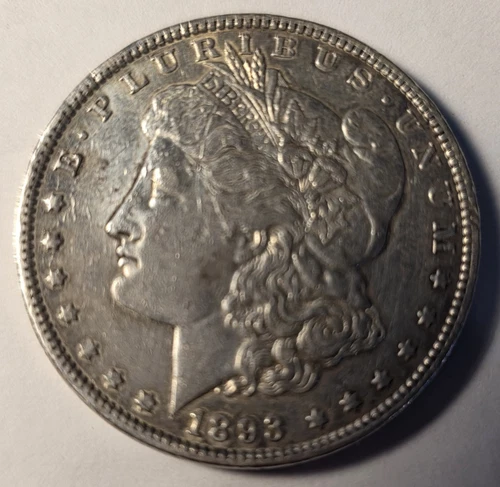 1893-P Morgan Silver Dollar $1 Key Date XF+ Details Low Mintage-Scratch on Obv.