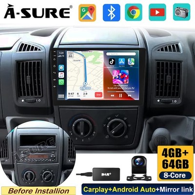 8-Core Android 14 Autoradio Carplay Mit DAB+ Kam Für Fiat Ducato Citroen Jumper