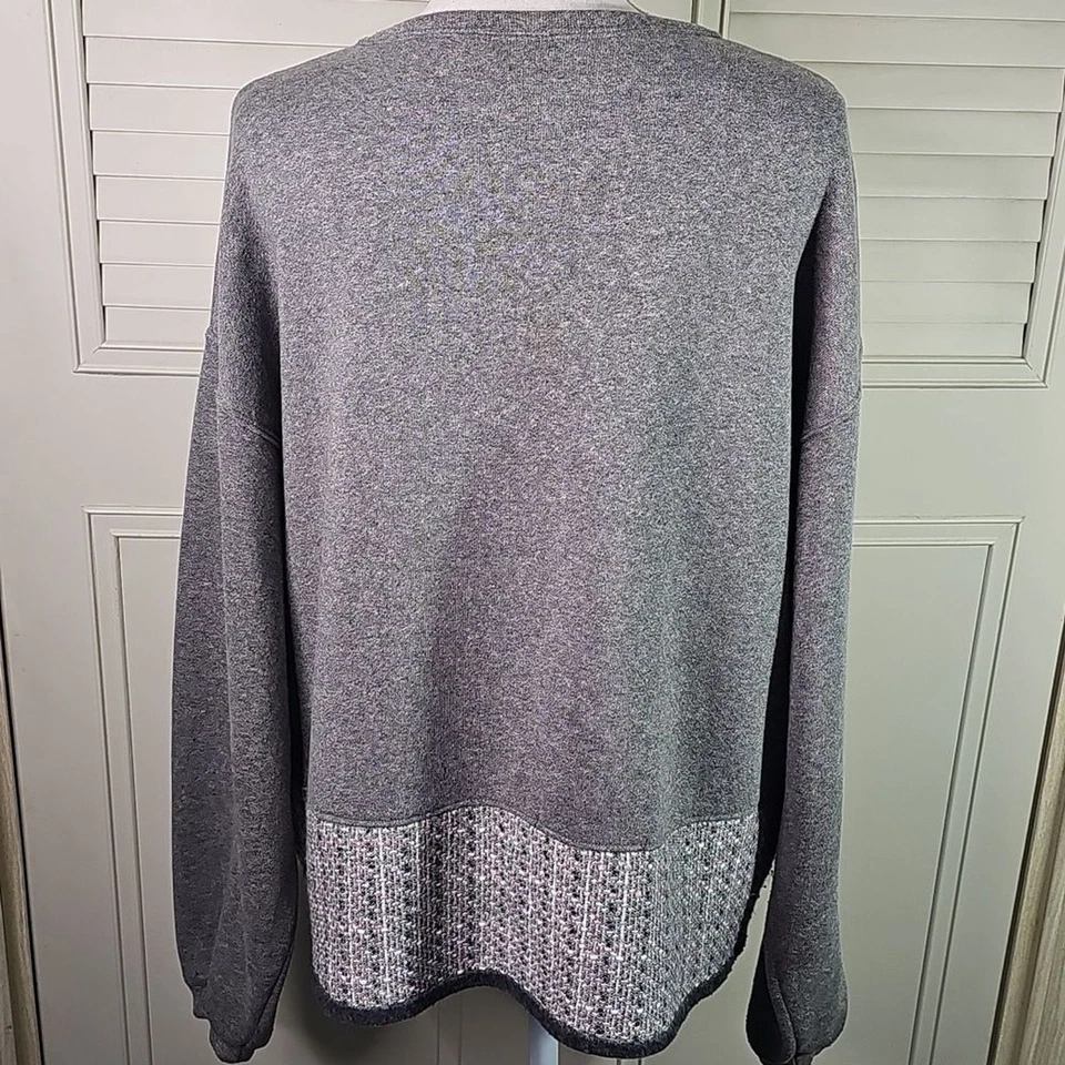 Cárdigan Por Lee Fuzzy Cálido Interior De Gran Tamaño, Gris Blanco Rosa Talla L Foto 2 de 4