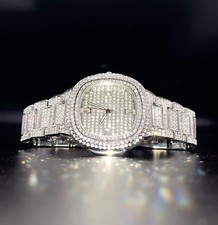 Men's Luxury Square Hip-Hop CZ Diamond Stone 18k Gold Plated Iced-Out Watch