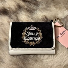 NWT Juicy Couture Royal Couture Double Sided Trifold Wallet - Liquorice Velour