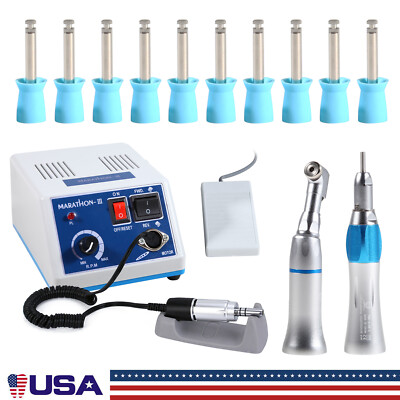 Marathon Micromotor /Contra Angulo /Pieza de Mano Recta 100*Blue Cups Dental
