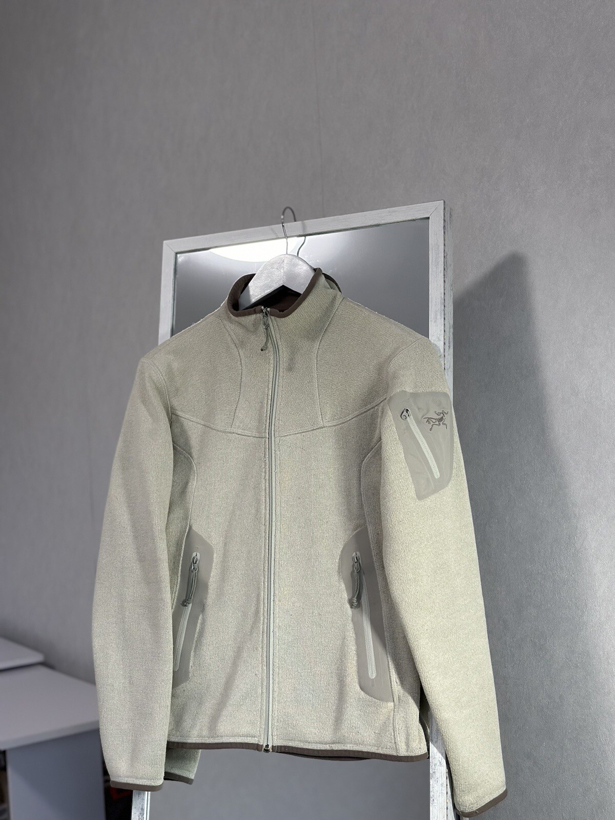 ARC'TERYX Vintage Arcteryx donna beige Canada Polartec pile cerniera intera taglia M