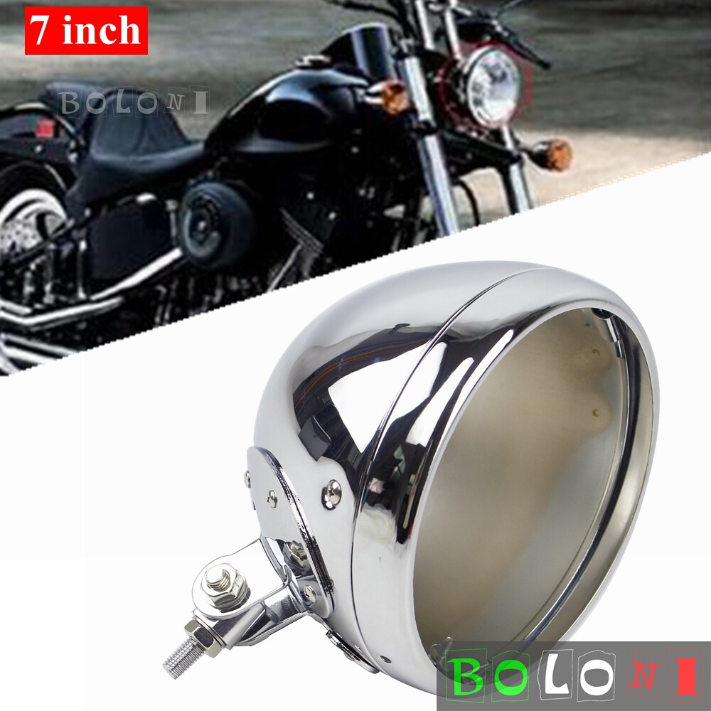 7 Motorcycle Headlight Housing Shell Cover Light Bulb Bucket For
