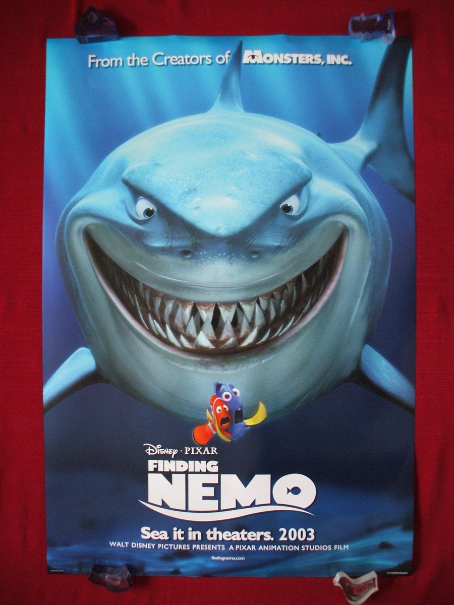 FINDING NEMO * 2003 ORIGINAL MOVIE POSTER 1SH D/S ADVANCE JAWS