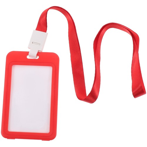 Bamboo Pallet Badge Holder with Lanyard Id Tag Plastic Card Staff