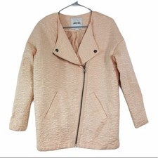 Monki Pink Mauve Biker Style Zip Jacket. Xs