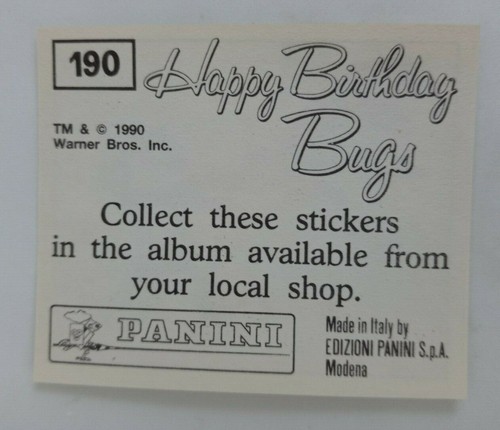 1990 Panini Happy Birthday Bugs (Pick Your Sticker) - Picture 275 of 343