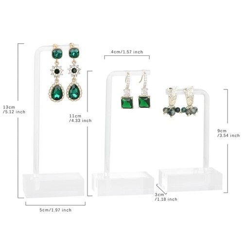 GemeShou 3pcs transparent earring T stand jewelry display for show acrylic ea... - Picture 4 of 9