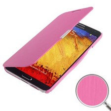 Protective Case Flip Cover For Samsung Galaxy Note 3 N9000 Pink Brushed