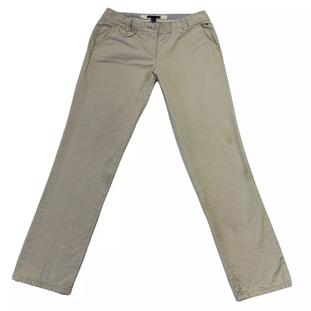 Tommy Hilfiger Pants Womens 6 Chino Brown Khaki Tan Pockets Preppy