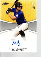 2022 Leaf Perfect Game National Showcase Auto Yellow BA-MS2 Max Stagg 3/20