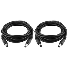 6.6ft DC 5.5x2.1mm Extension Cable Male to Male for LED Cameras 2-Pack