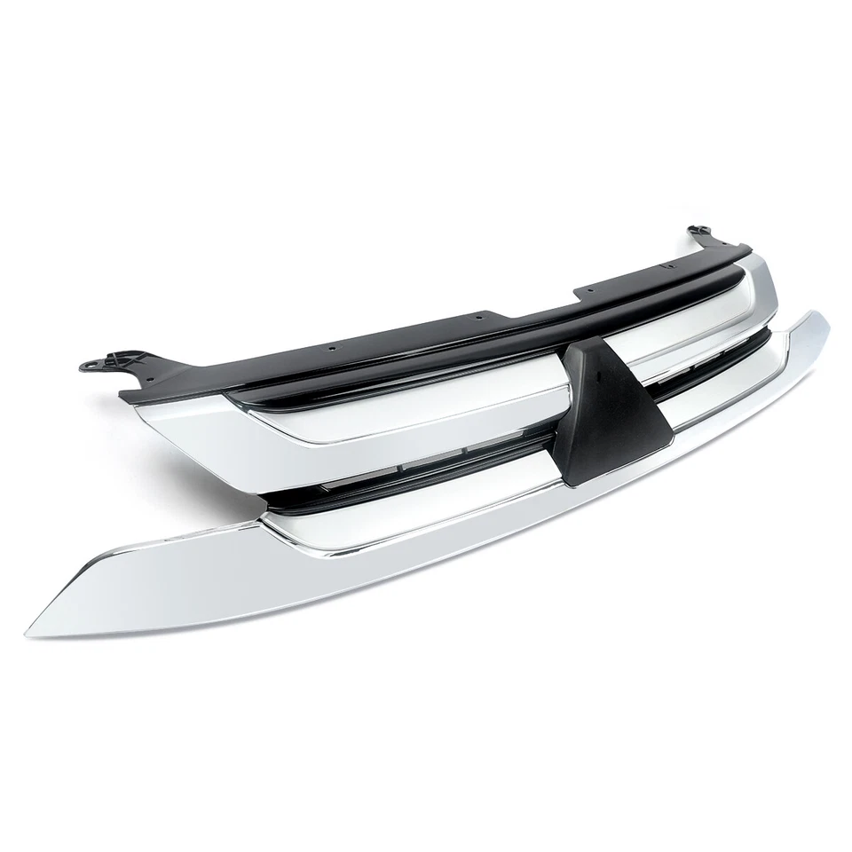 Front Bumper Upper Grille Grill For 2016-2018 Mitsubishi Outlander Chrome+Black Foto 4 de 4