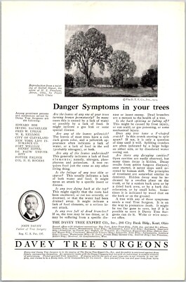 PRINT AD 1924 John Davey Tree Surgeons HS Firestone Akron OH Frank Swift Chase