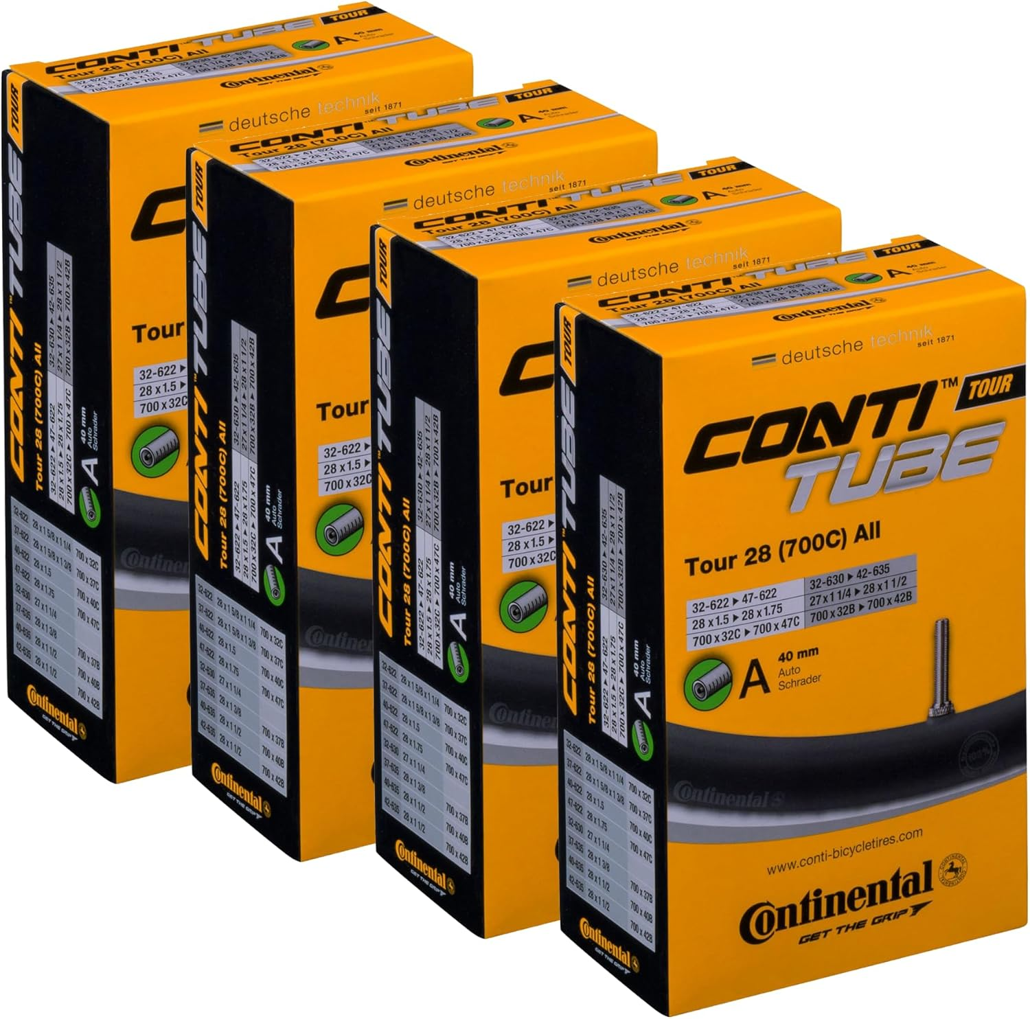 700x32-47 40mm Schrader Valve Bike Tubes 4-Pack for Tour 28 Tires