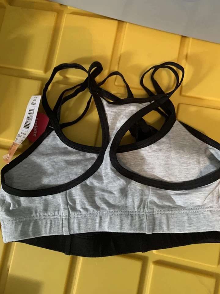 BRALETTES FRUIT OF THE LOOM NIÑAS ESPALDA DEPORTIVA 2PK NEGRO/GRIS TALLA 30 (6/6X) Foto 3 de 4