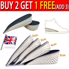 2-5cm Men Women Invisible Height Increase Insoles Taller Shoe Inserts Pad UK