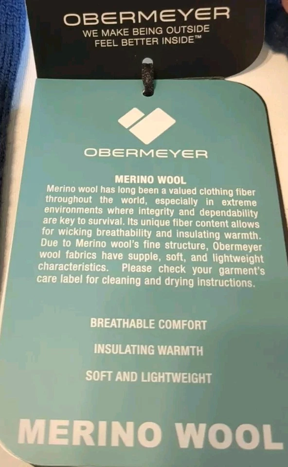 NWT Obermeyer Men's Vince 1/2 Zip Pullover Sweater Wool Blend Navy Blue Sz S - Image 4 of 4