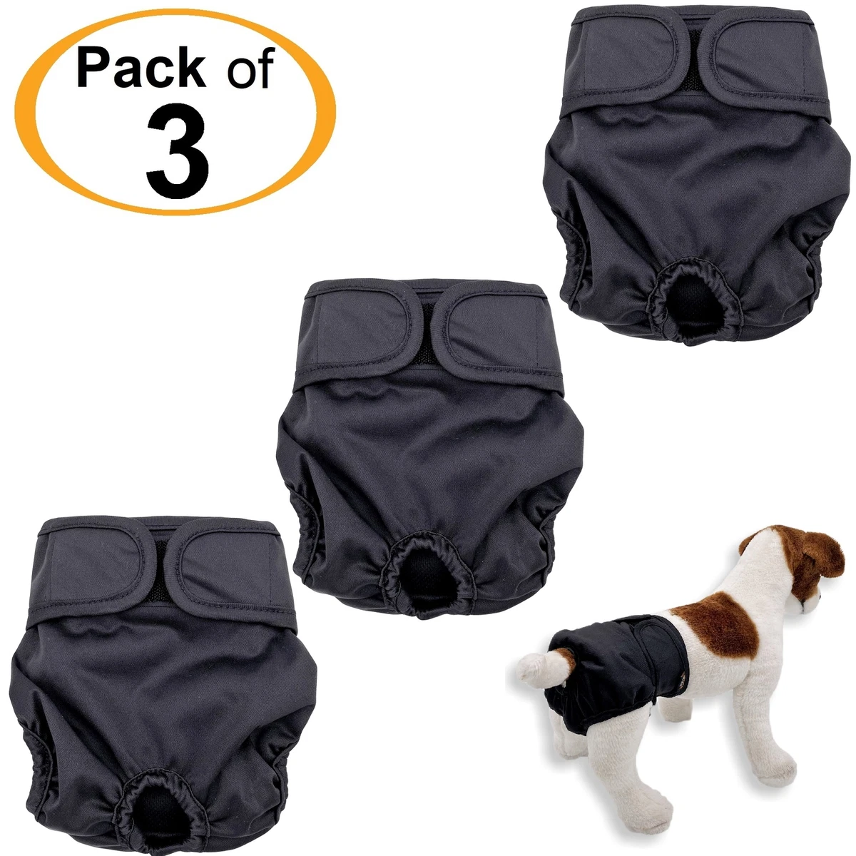 Pack 3 Dog Diapers Female Cat LEAK PROOF Washable Waterproof