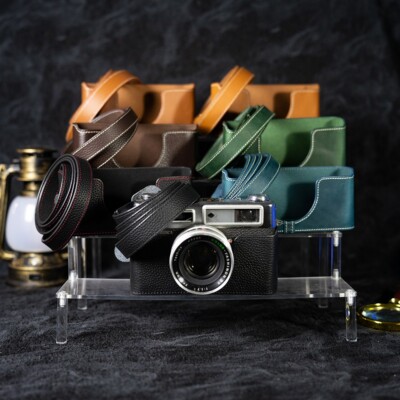 Handmade Real Leather Half Camera Case Bag Cover Shoulder Strap For Yashica 35GS