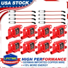 Square Ignition Coils & Wires 8Pack For Chevy Silverado GMC Buick 5.3L 6.0L 6.2L